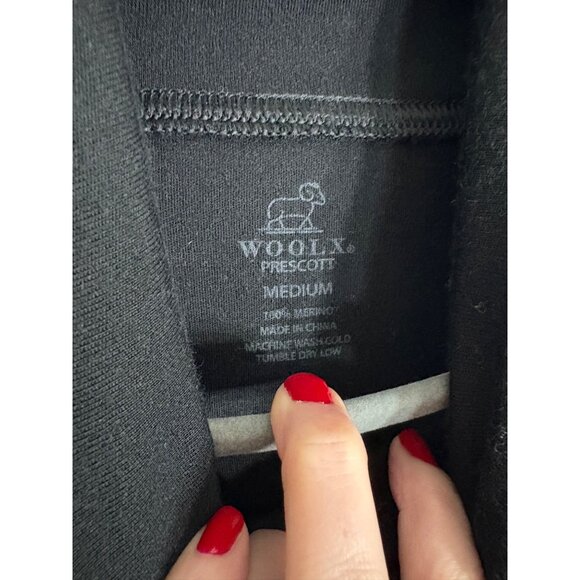 WoolX Prescott Turtleneck 100% Merino Wool Baselayer Black-sz Medium - Picture 2 of 7